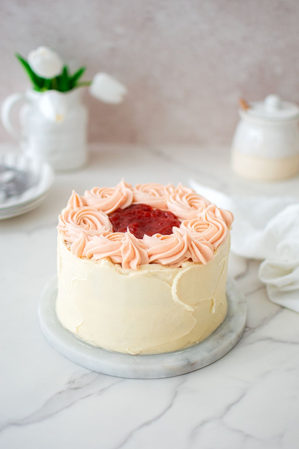 strawberry almond cake