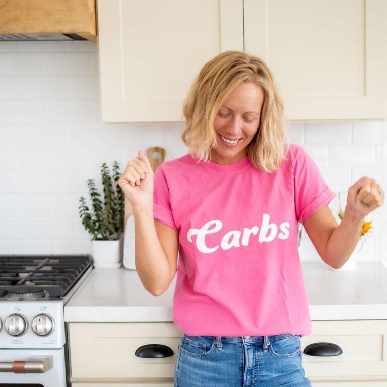 carbs t shirt in pink
