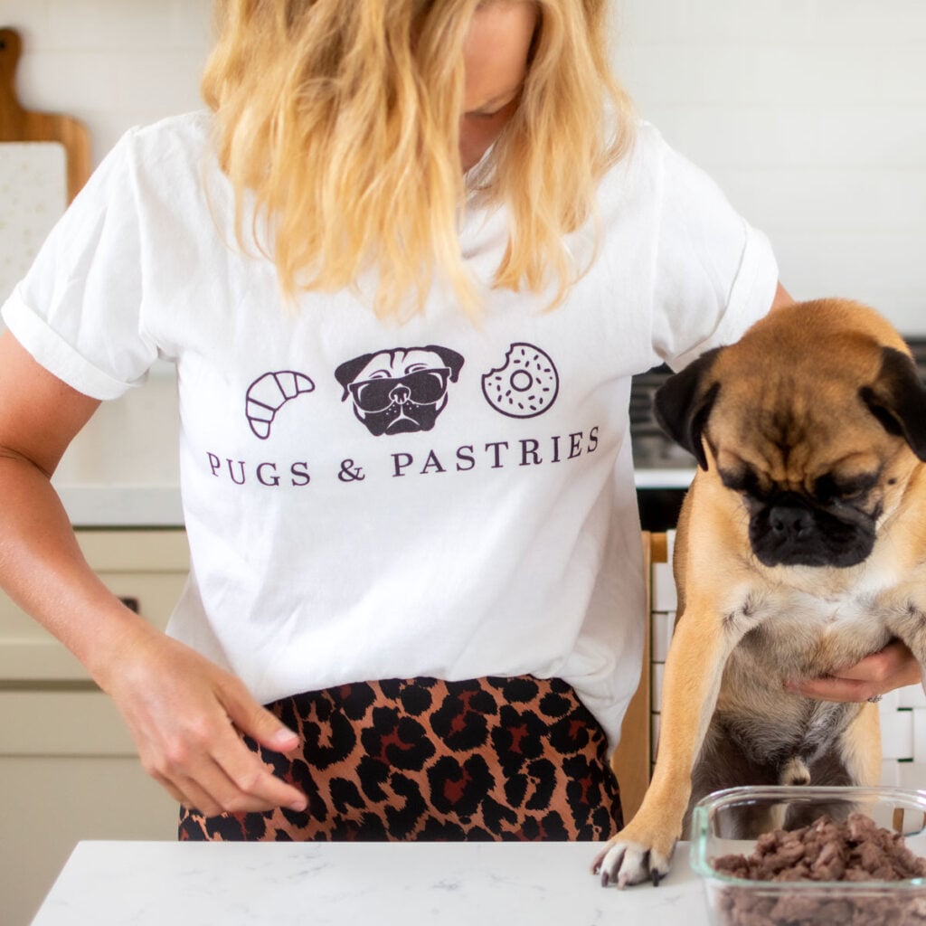Pugs and pastries tee shirt