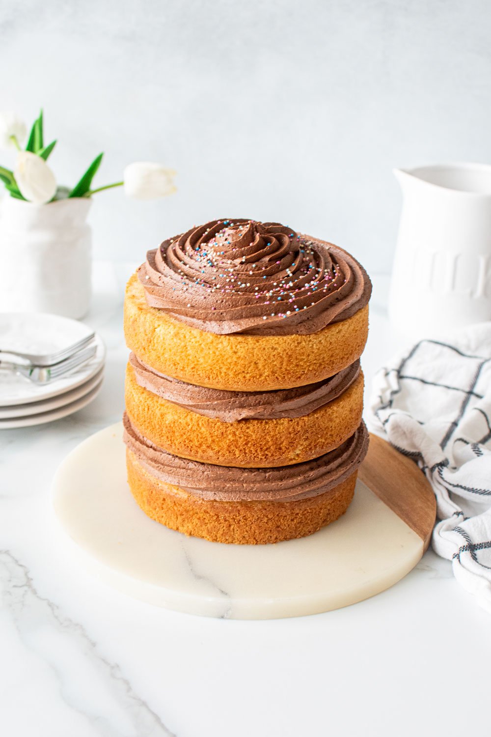 simple naked birthday cake