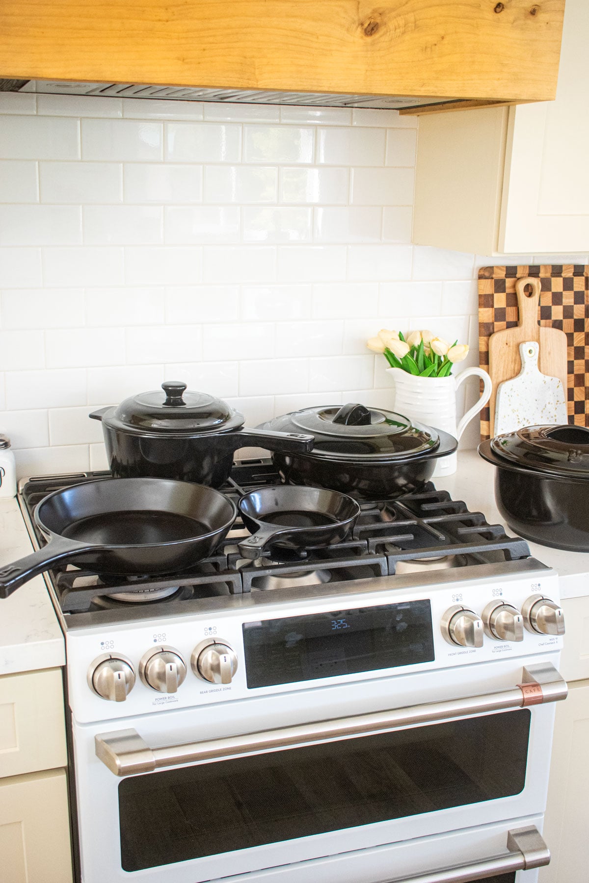 xtrema cookware set on a white stovetop.