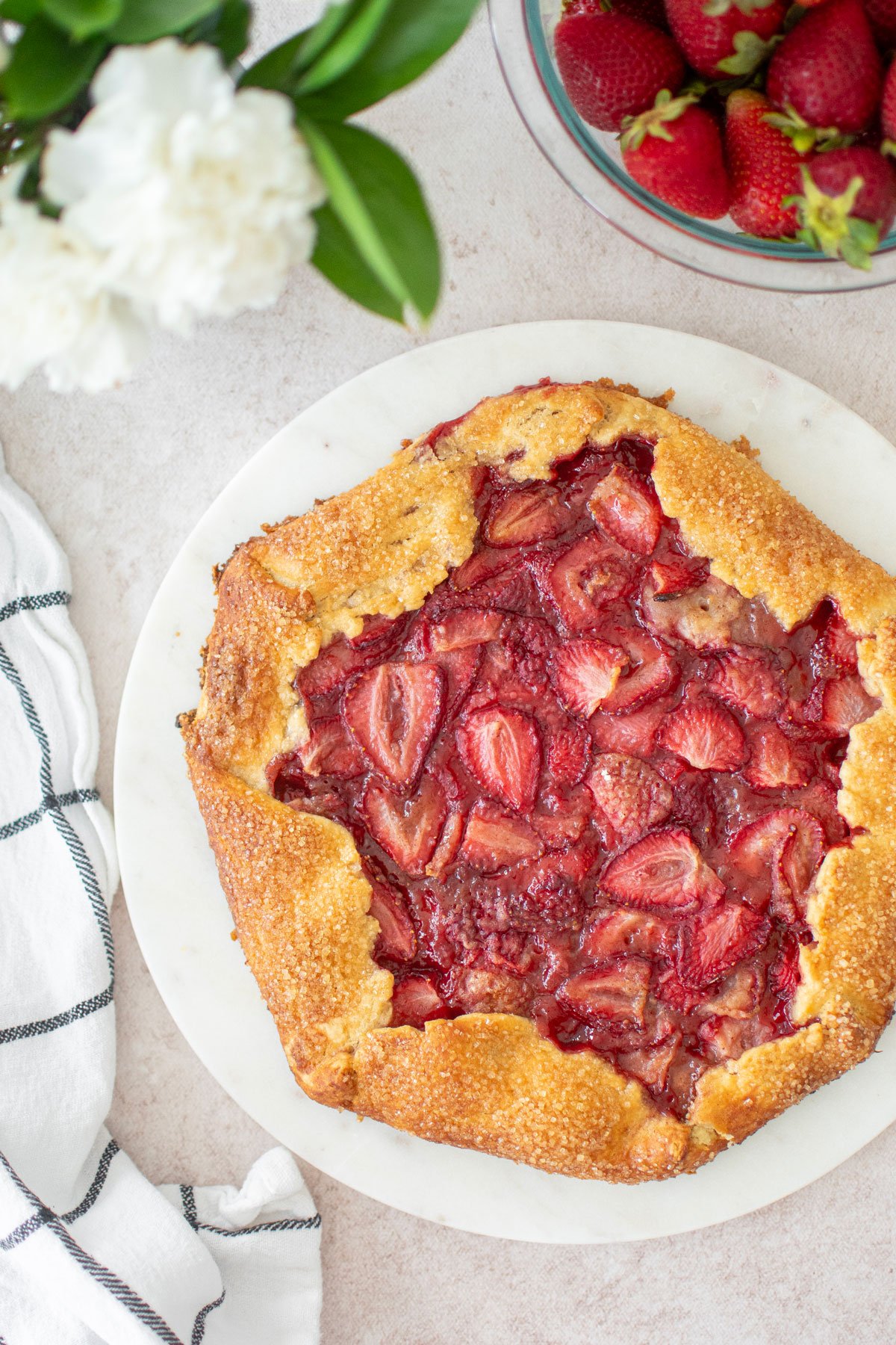 eggless strawberry honey galette