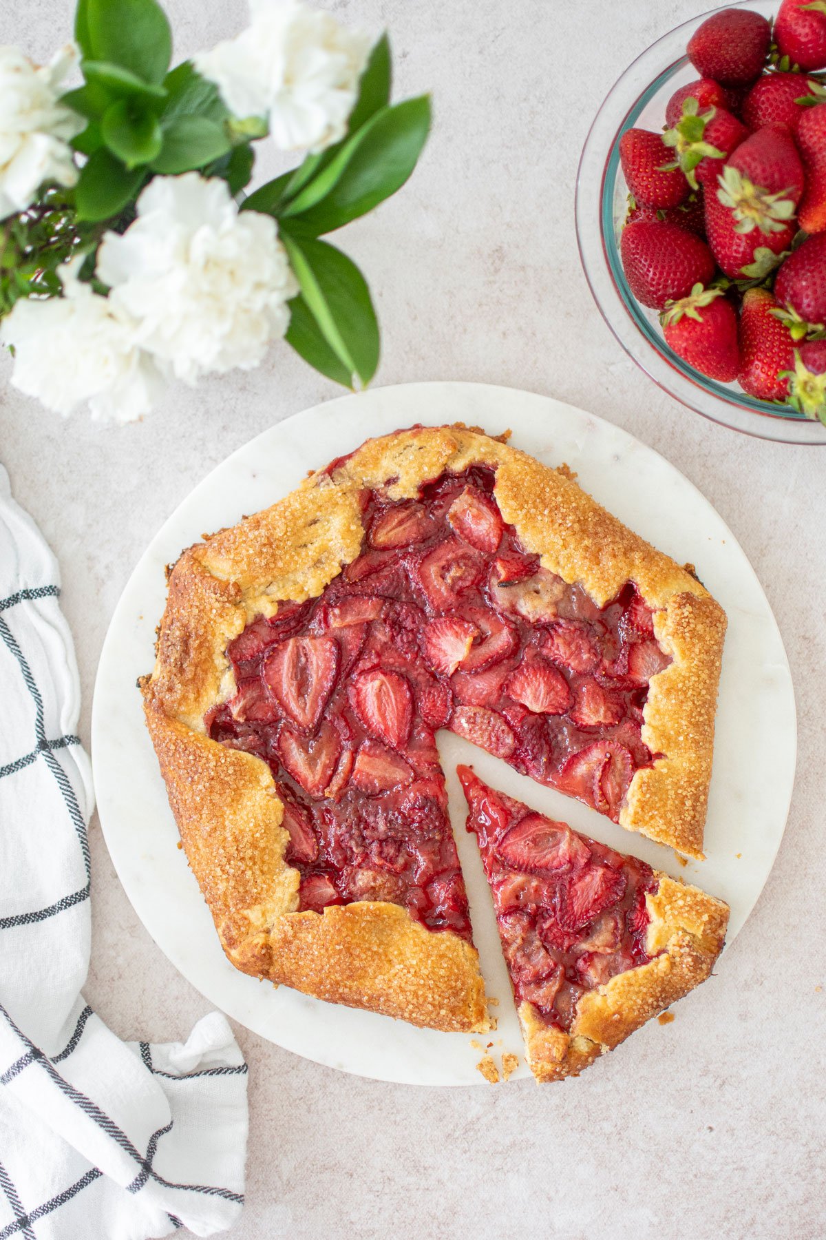 eggless strawberry honey galette