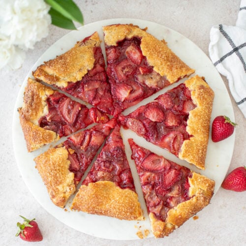 eggless strawberry honey galette