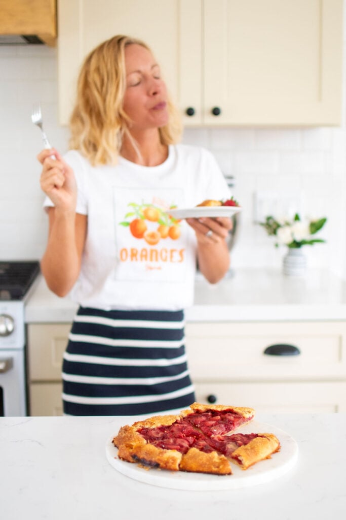 eggless strawberry honey galette