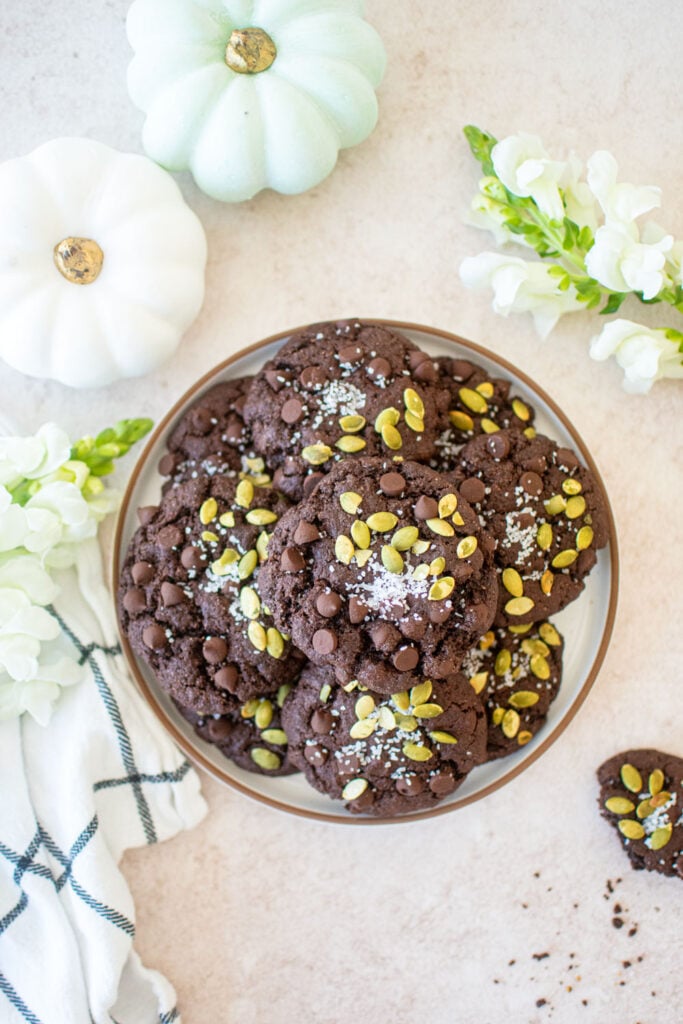 double chocolate pumpkin cookies