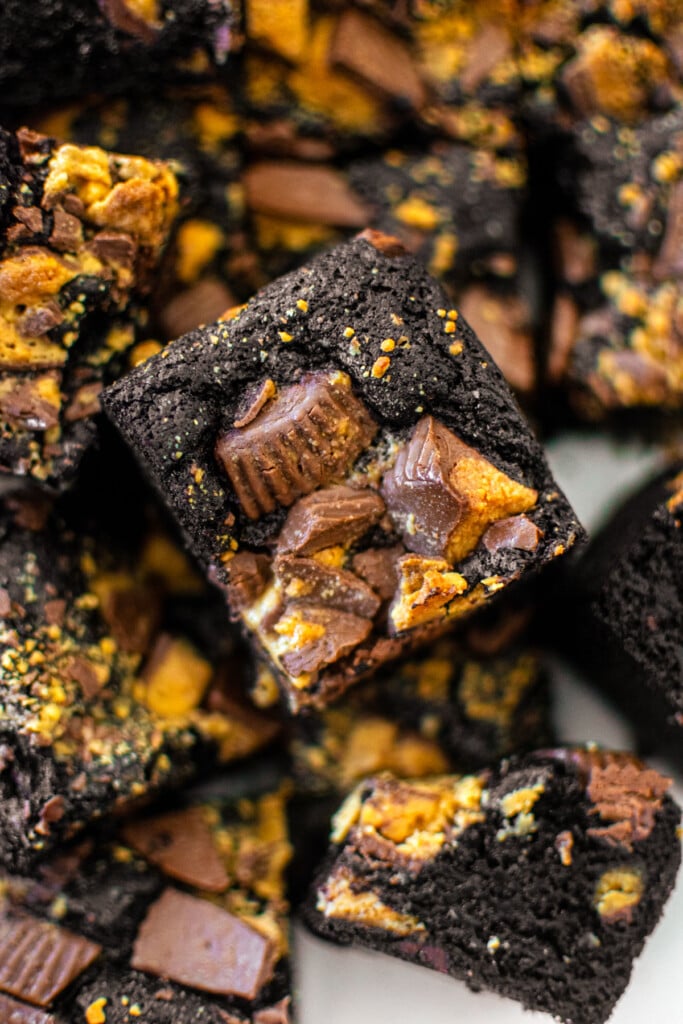 peanut butter cup brownie squares.