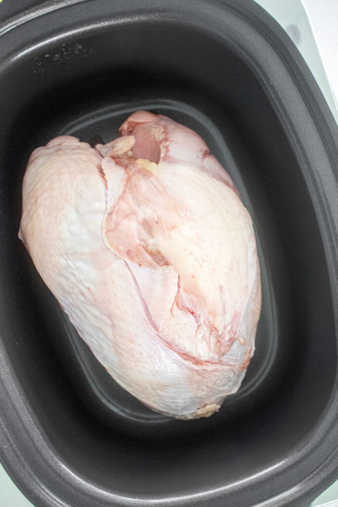 bone in turkey breast in a slow cooker.