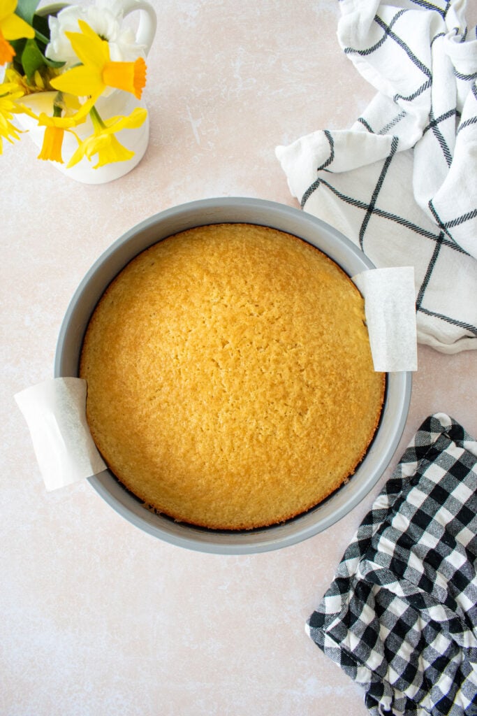 plain vanilla cake in the caraway cake pan.