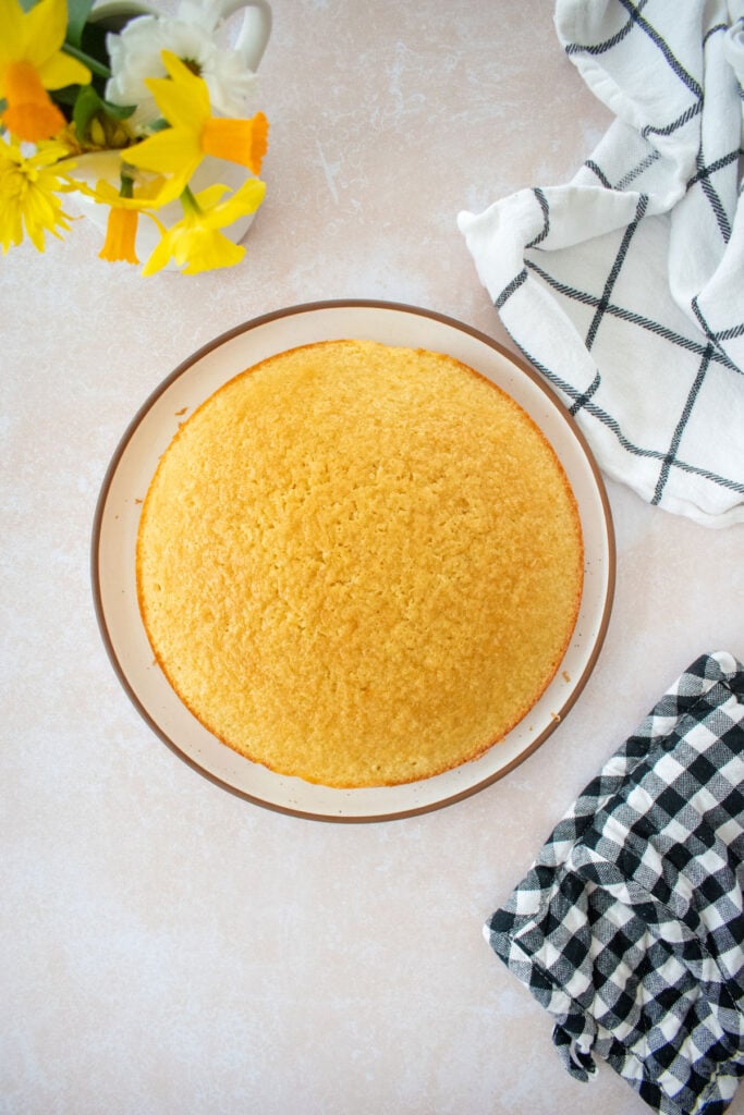 plain vanilla cake on a plate.